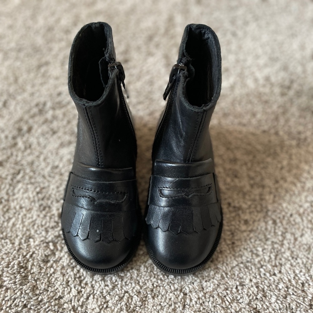 Don Louis toddler leather booties - Balck Kids Boots